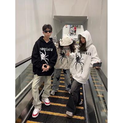 Ανδρικό φούτερ με κουκούλα για την άνοιξη και το φθινόπωρο, φαρδύ και μοντέρνο στάμπα με φόρμα πολλαπλών χρήσεων, ανδρικό μακρυμάνικο κουκούλα, casual τοπ