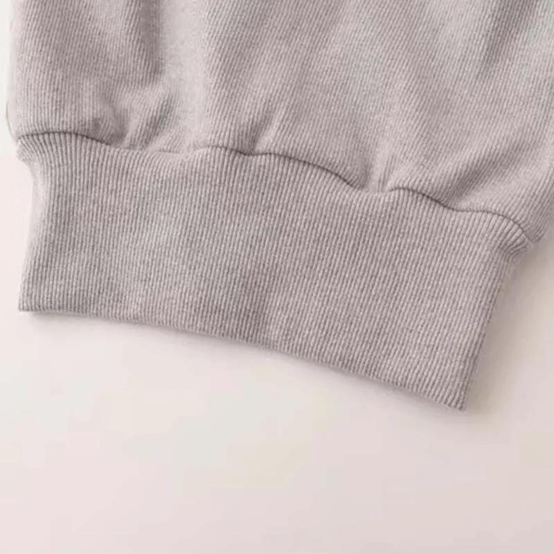 Damen-Sweatshirt, kurz, dünn, schmal, langärmelig, Rundhalsausschnitt, lässig, kurzes Oberteil, Bluse, täglich, lässig, zweiteilig, einfacher Stil, Frühling und Herbst