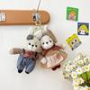Couple Adore Rabbit Plush Toy Girl Birthday Gift Grab Machine Doll Pastoral Rabbit Backpack Pendant Keychain