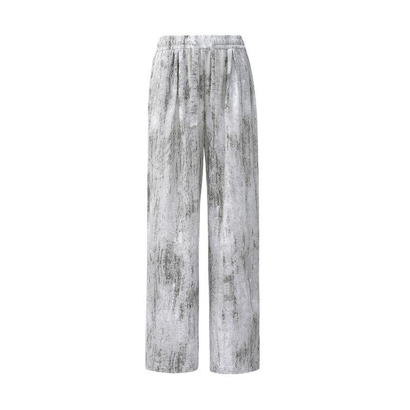 Tie-dye Wide-leg Pants Women's Spring and Summer Thin New High-waisted Loose Ice Silk Cotton and Linen Yamamoto Pants