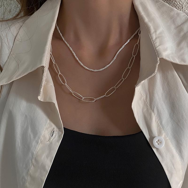 Popular Sparkling Necklace For Women Clavicle Chain Choker Silver Jewelry Wedding Party Birthday Gift