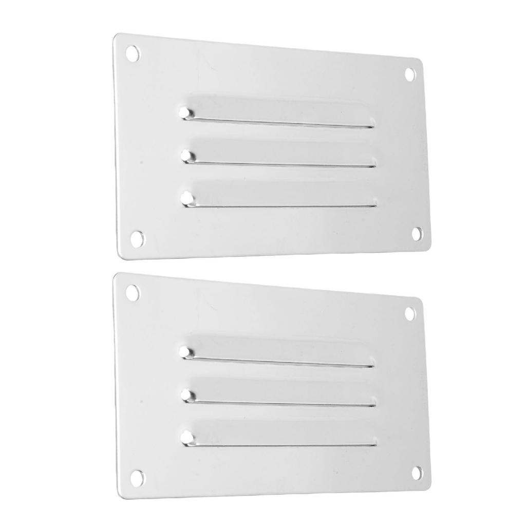 2pcs Rectangle Stamped Louvered Vent 5 X 2.6in Mirror Polished 316 Stainless Steel Cabin Vent Louver Grill Cover for