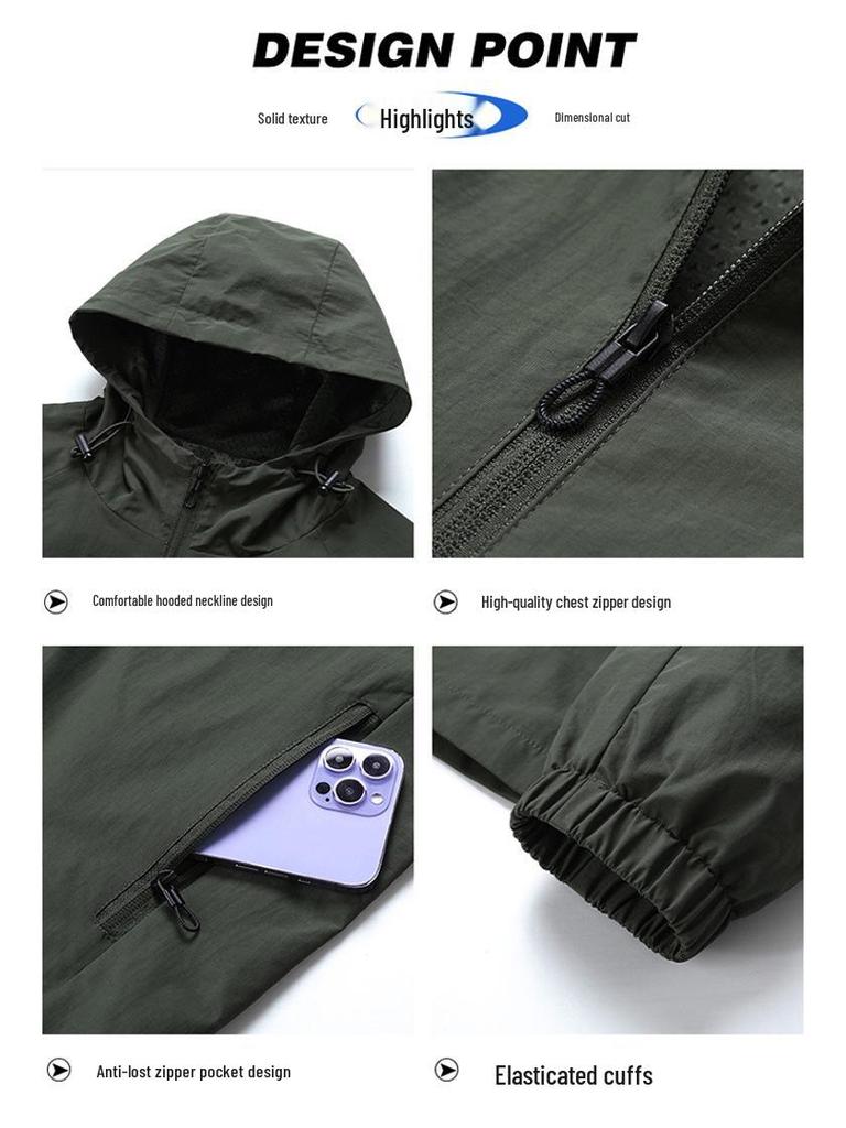 Windproof Breathable Hooded Jacket - Versatile Spring/Autumn Style, Handsome and Casual