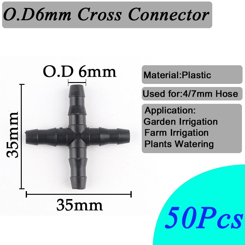 50~10Pcs Garden Water Connector 4/7mm 1/4'' Hose Barb Straight Connectors Micro Irrigation Sprinkler Accessories Watering Tools