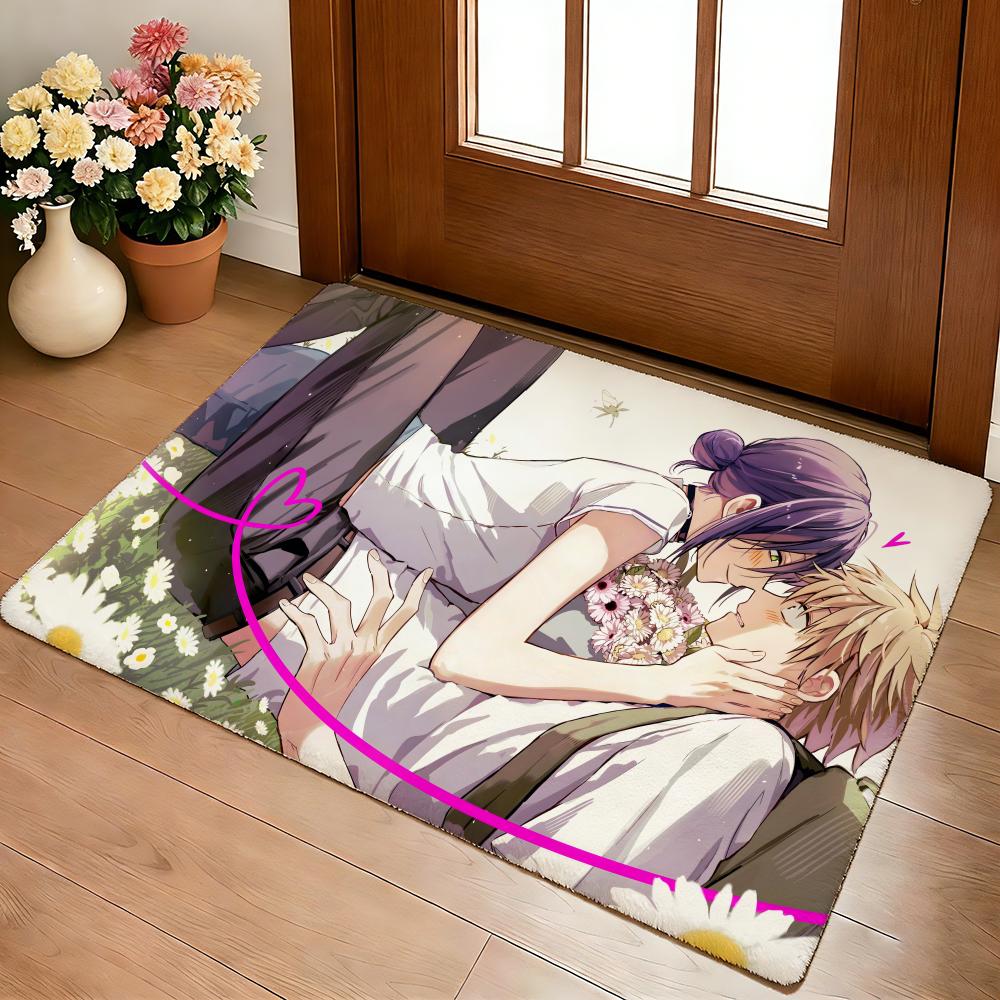 C-Chainsaw Man Fußmatte Gemütliche Flanell Weiche Dicke Rutschfeste Matte für Wohnzimmer Schlafzimmer Küche Dekor Teppiche
