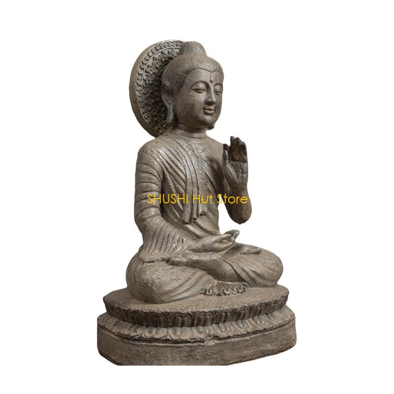 Meditating Buddhas Statue for Meditations Resins Buddhist Figurine Spiritual Sculpture Home Desktop Decoration Ornament D57B