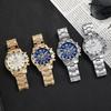 Men's Casual Fashion Alloy Watch with Large Dial and Blue Light Quartz