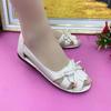 Summer Comfortable Women's Sandals Soft Bottom Fish Mouth Hollow Out Shoes Breathable Slip-On Sandals Tassel