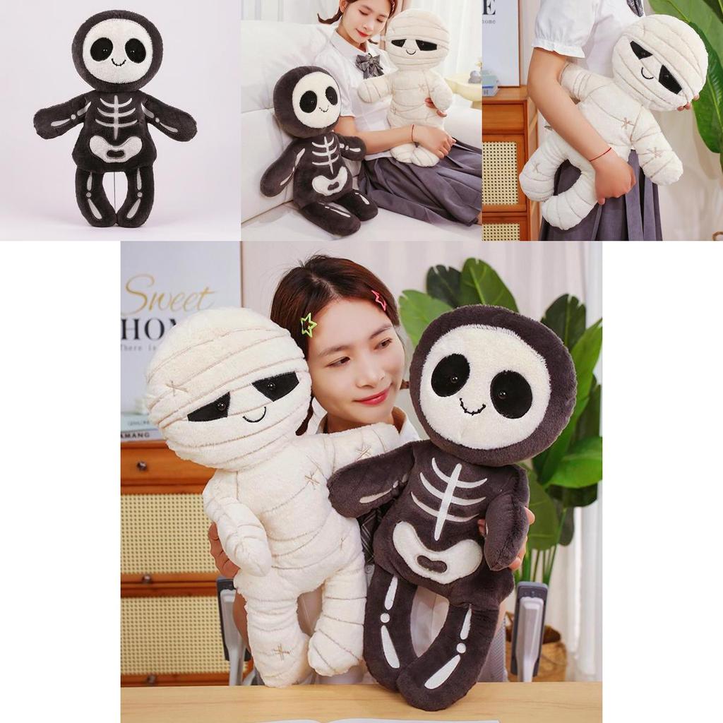 Cute Cartoon Skeleton And Mummy Plush Doll Children Toy For Kids And Teens