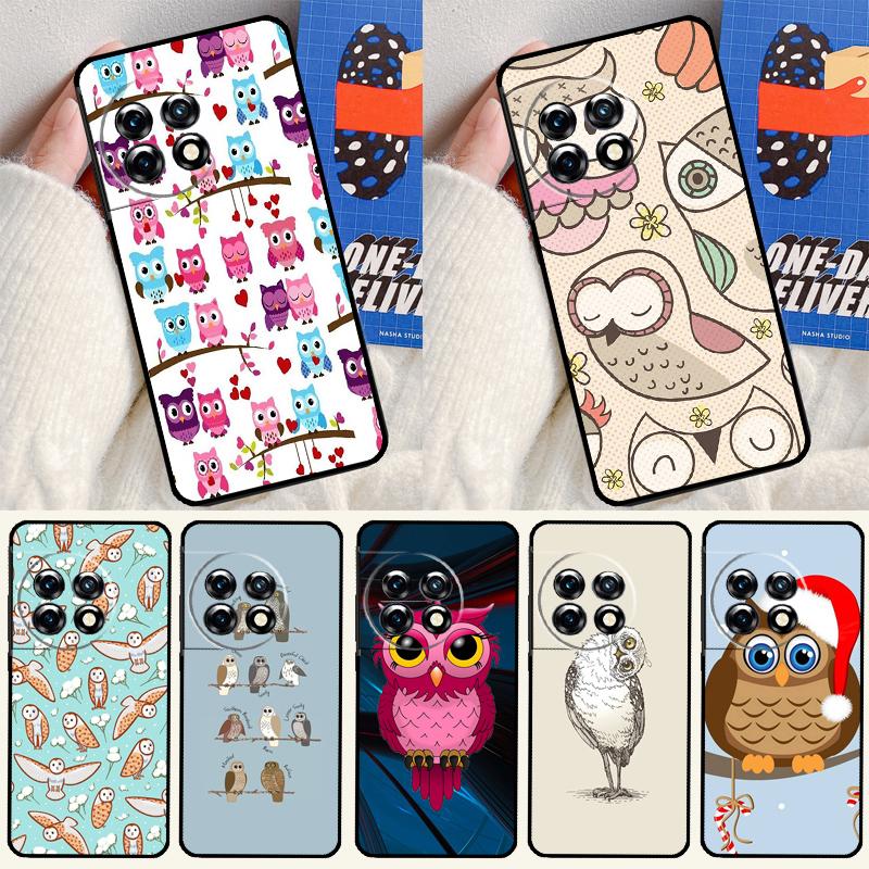 Fashion Cartoon Owl For OnePlus 13 12 11 12R 13R 9 10 Pro 8T 9RT 10T 10R Nord 4 CE 2 3 Lite N20 N30 Phone Case