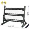 Zhongjing 180KG Fixed Dumbbell Set with 3-Tier Rack