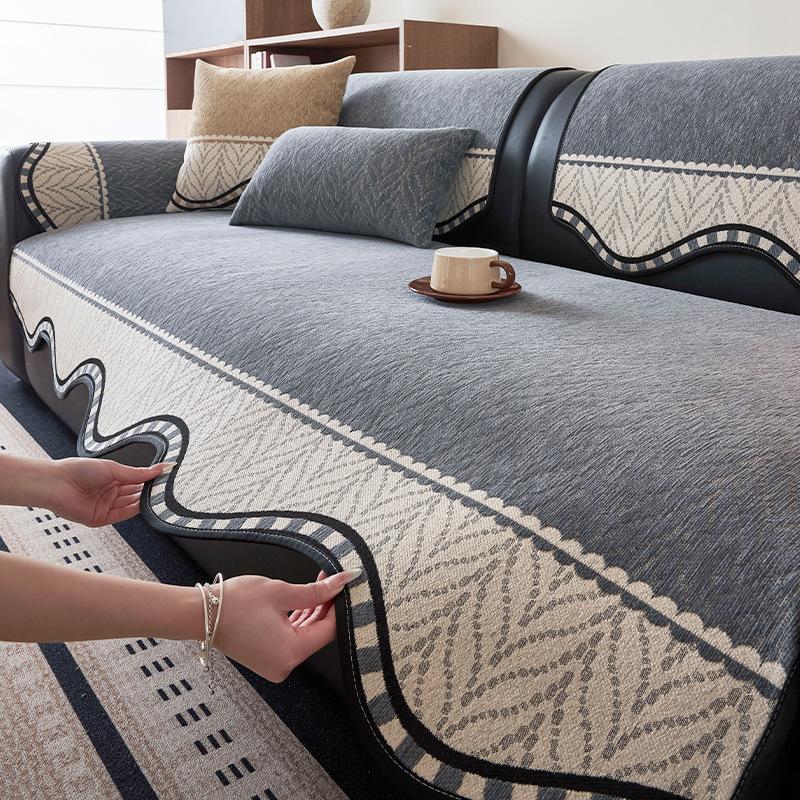 New Chenille Sofa Cover Four Seasons Universal Light Luxury Premium Sofa Cushion Fixed Anti Slip Cushion Cover Cloth Towel