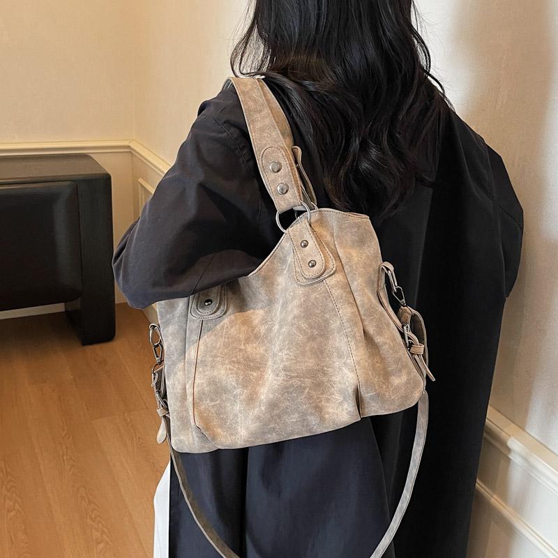 Ladies' Soft Leather Handbag, Multi-pocket Shoulder and Crossbody Bag, Fashionable Large-capacity Daily Handbag