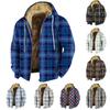 Men's Plaid Print Jacket Men's Spring And Autumn Casual Trend Zipper Hooded Jacket
