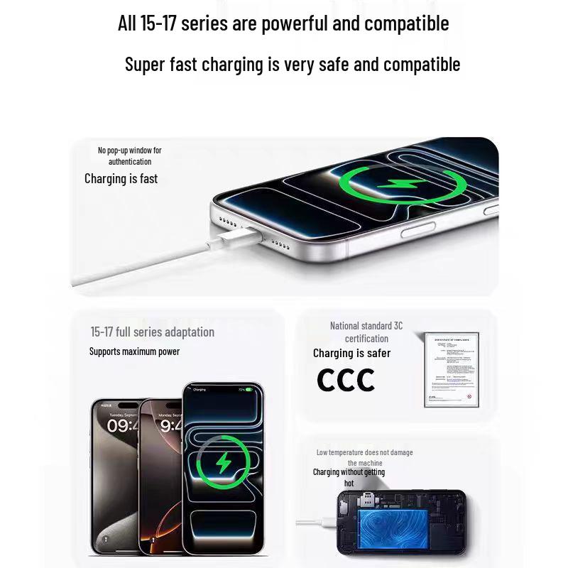 40W 3C Certified Fast Charger for Apple 17 Pro Max