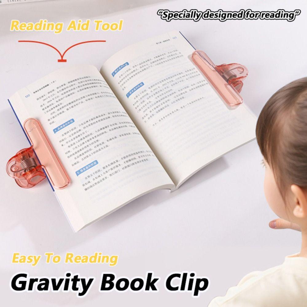 Plastic Bookmark Holder Transparent Anti Page Flipping Holder Gravity Book Clip School Office