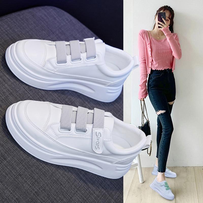 Frühling Sommer Schuhe Frauen Turnschuhe Junge Damen Straße Casual Schuhe Mode Turnschuhe Frauen Weiße Schuhe Dicke Sohle