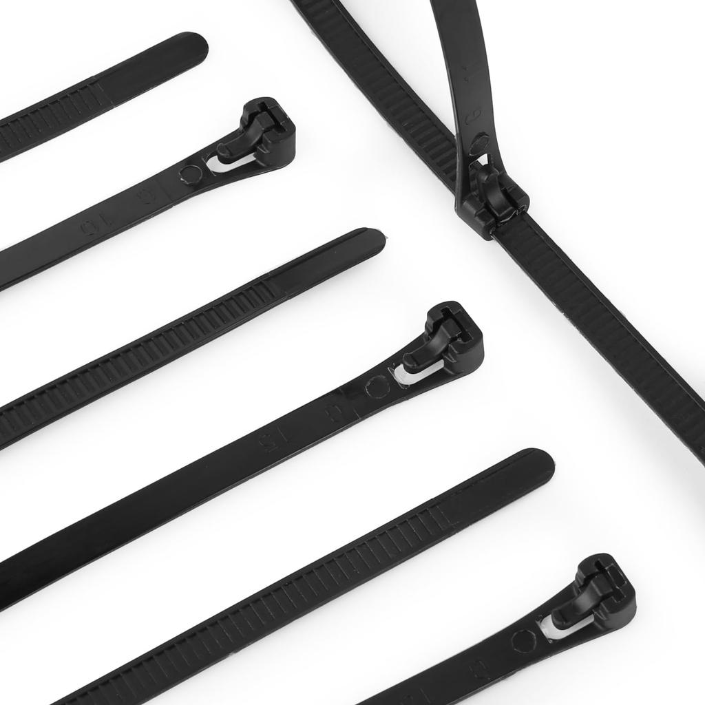 Heavy-Duty Reusable Cable Ties 8-Inch 200mm 7.6mm 120 Lbs Tensile Strength UV-Resistant Nylon Zip Ties for Indoor Outdoor Industrial Construction Us