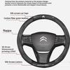38cm Antislip leder koolstofvezel stuurwielhoes voor Citroen C1 C2 C3 C4 C5 C6 C4L Berlingo Picasso Aircross Sega Elysee