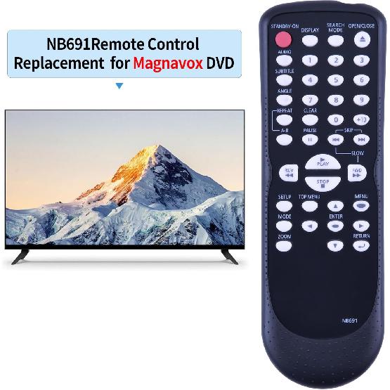 NB691UD Replacement Remote Control Compatible for Magnavox DVD Player MDV2300 MDV2300/F7 MDV3400/F7 DP100MW8B DP100MW8BA DP100MW8BB DP100MW8BB