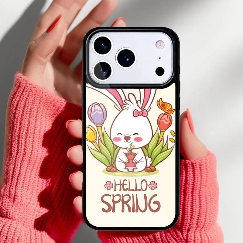 Cartoon Rabbit Bunny Phone Case for iPhone 17 16 15 14 13 Pro Max Back Cover for 12 11 Pro Coque