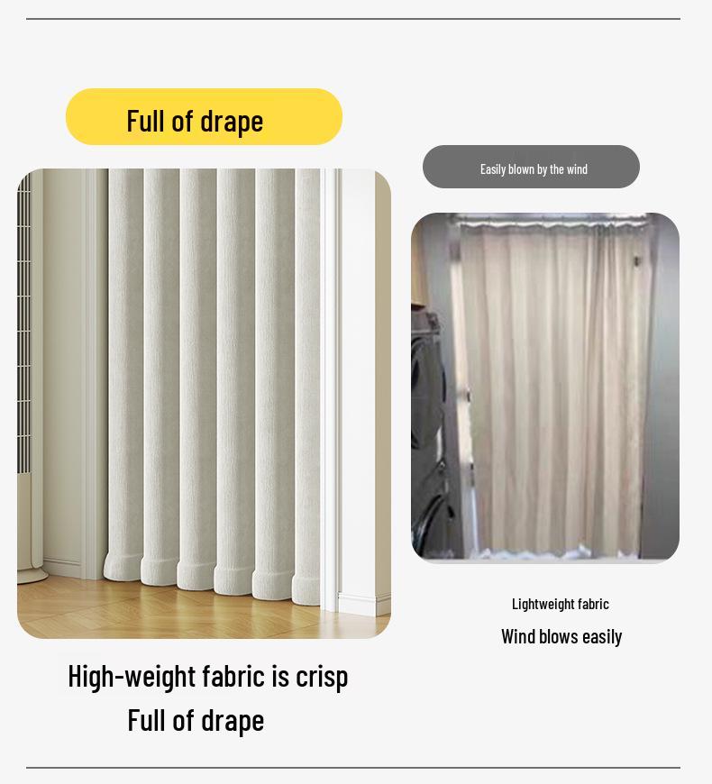 Double-Sided Blackout Door Curtain - New Style, Simple Design for Bedroom or Living Room