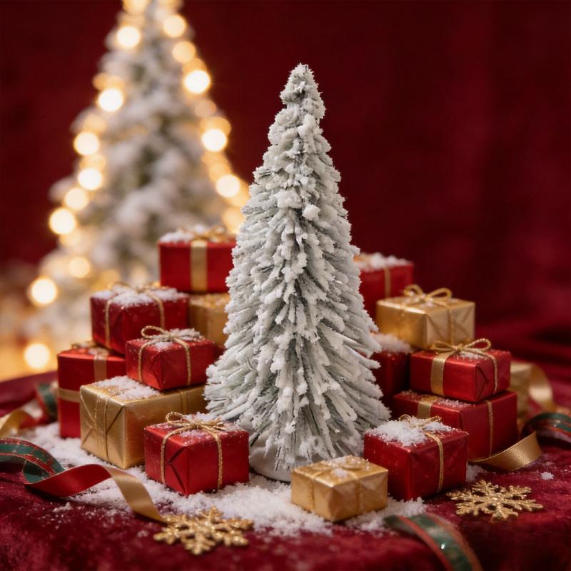 Mini Encryption Snow Frost Christmas Tree, Christmas New Year Party Home Table Ornaments Decorations Gifts,Xmas Supplies