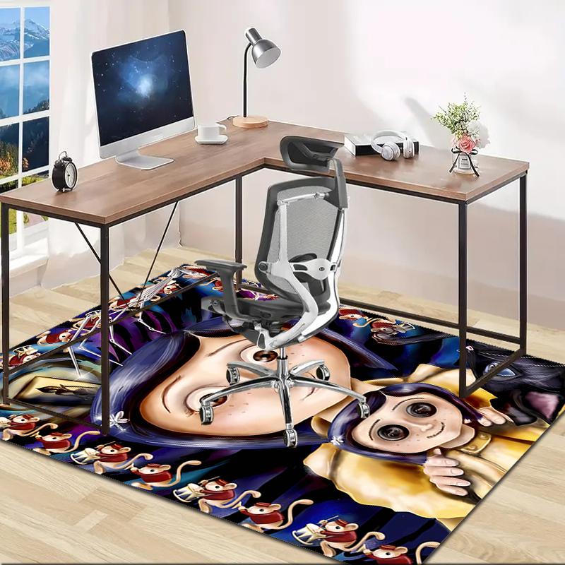 1pc C-Coraline (4) Design Area Rug - Non-Slip, Soft & Cozy Floor Mat for Living Room, Bedroom, Office - Indoor/Outdoor Decorative Carpet