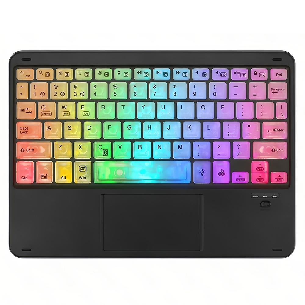 

172 Wireless Touchpad Keyboard RGB Backlit Bluetooth-compatible 5.1 Rechargeable Keyboard Black