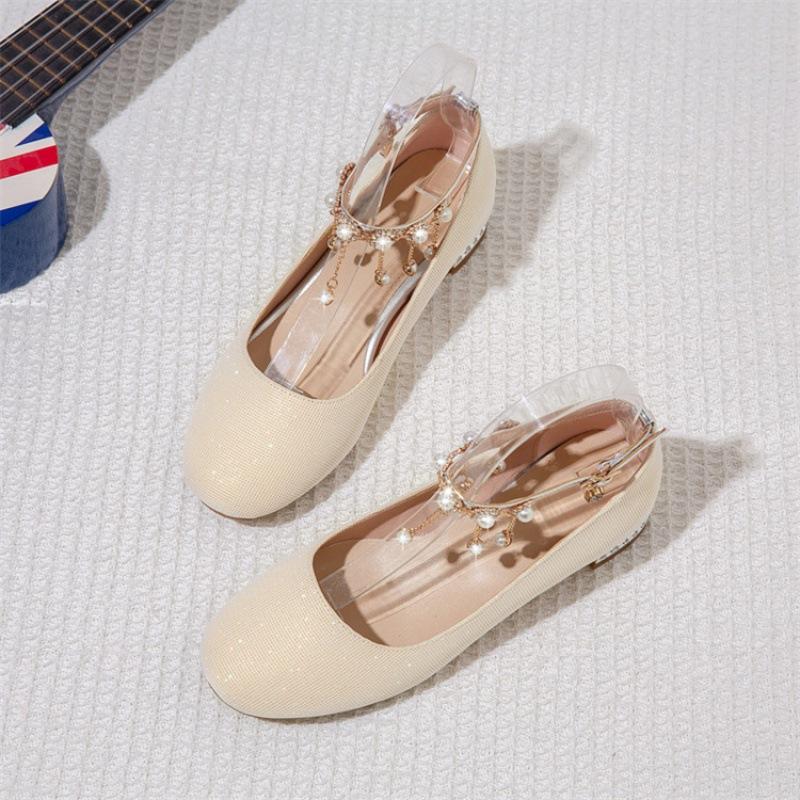 Girls Princess Shoes Spring and Autumn New Little Girls Show Leather Shoes Middle and Older Children 2025 Students Children High Heel Single Shoes