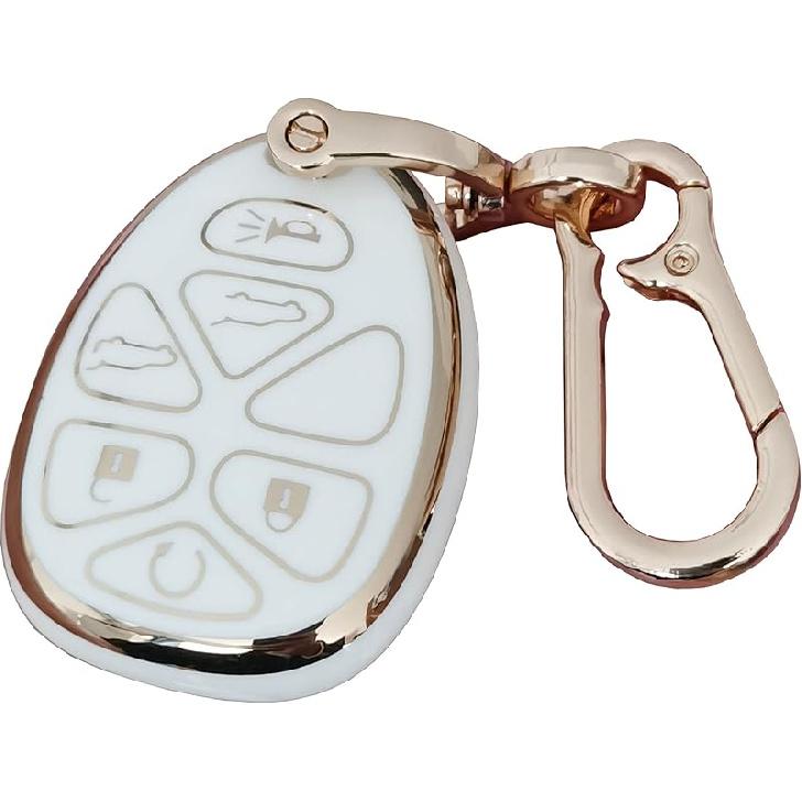 for Chevrolet Key Fob Cover Keyless Remote Smart Key Fob Shell with Keychain Fit for Chevy Suburban Tahoe Traverse Buick Enclave Cadillac Escalade