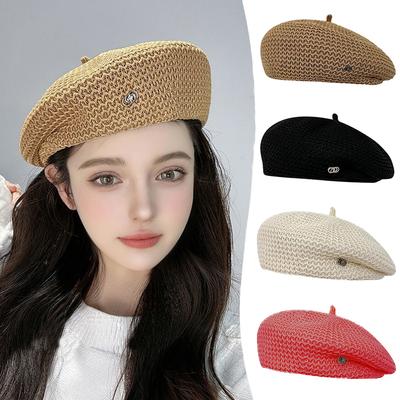 1PC Lightweight Photography Beret Elegance Comfortable Daily Outings Breathable Fashionable Polyester Knitwear Travel