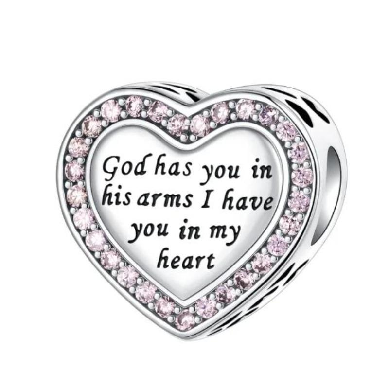 Nya Hjärtformade Berlocker Kopparblomma Evig Kärlek Pärlor Passar Originalarmband Halsband För Kvinnor DIY Smycken Gåva