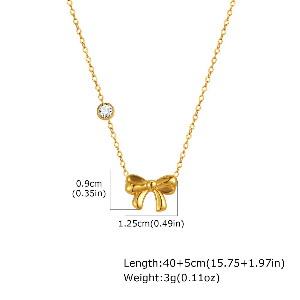 Jewelry Stainless Steel Butterfly Cross Heart Zircon Gold Necklace Women'S Jewelry Nc-2274