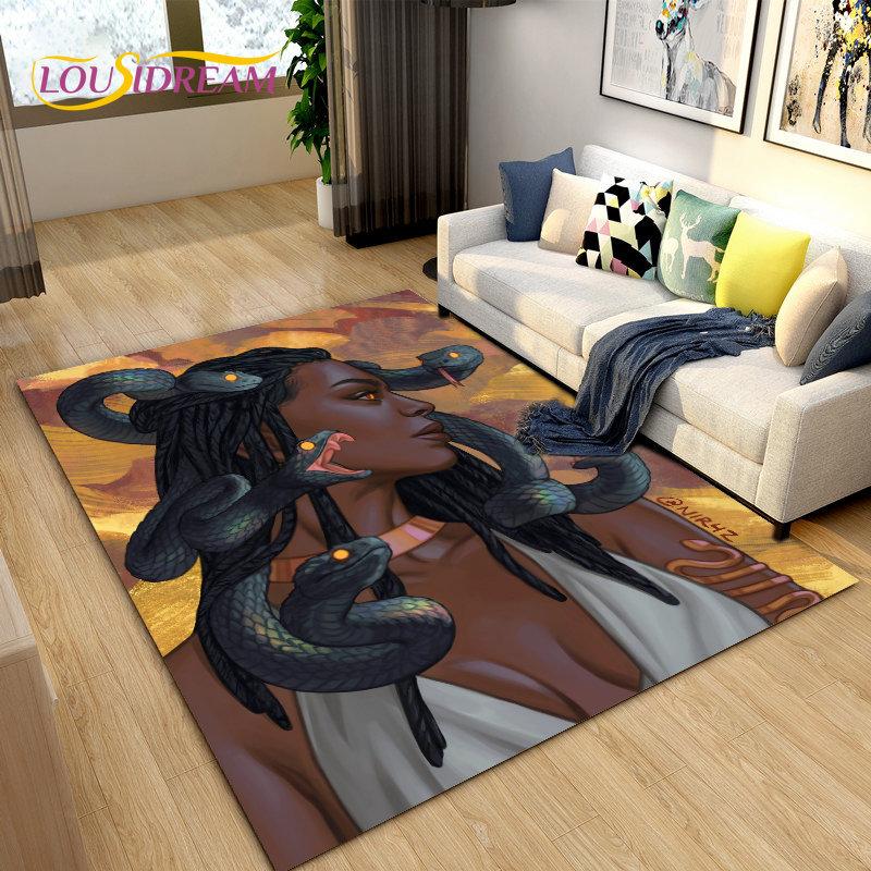 3D Medusa Snake Gorgon Area Rug Large,Carpet Rug for Living Room Bedroom Sofa Doormat Decoration,kids Play Non-slip Floor Mat