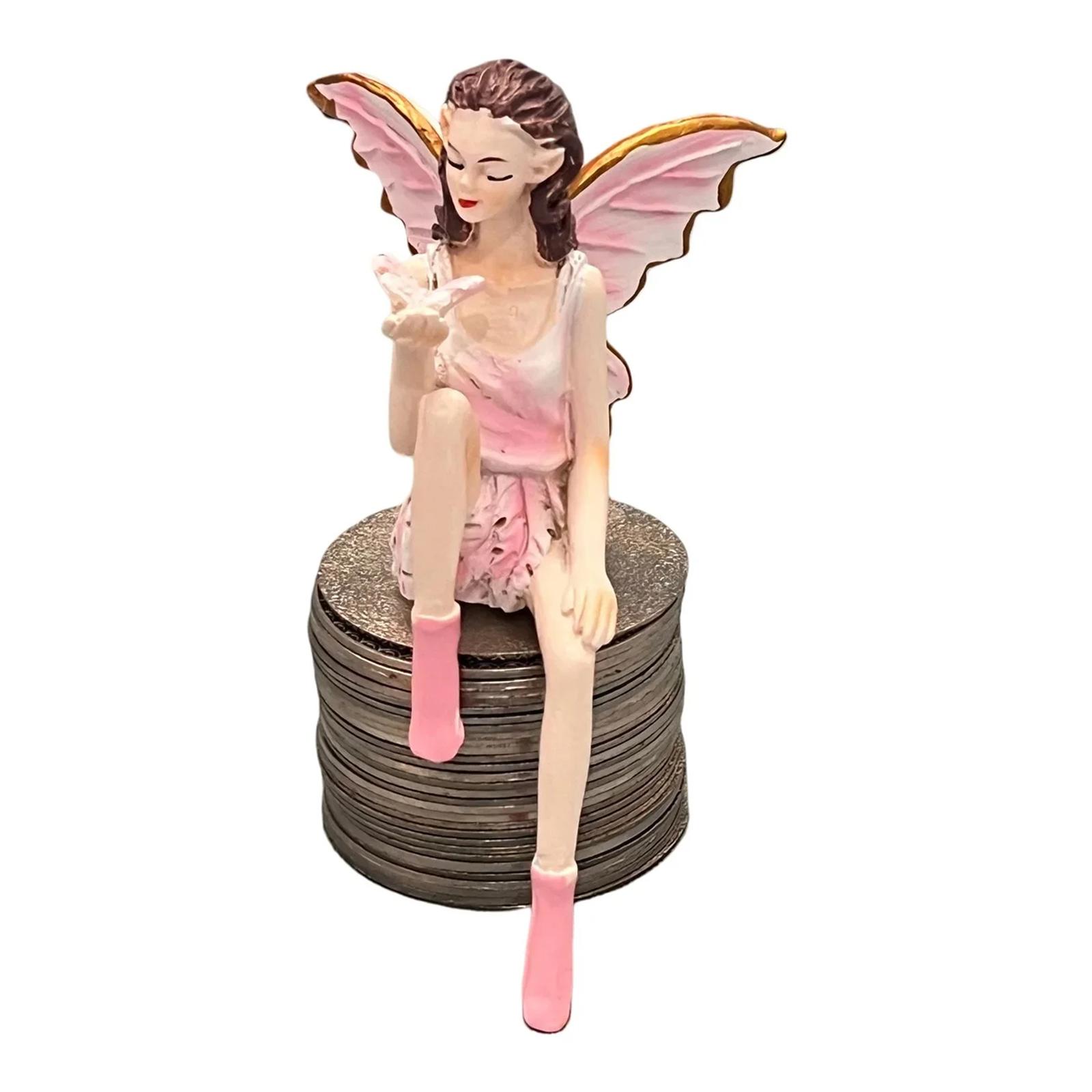 

Miniature Fairy Figurine Ideal Gift Craft Decorative Waterproof Fairy Garden Accessories for Windowsills Offices Entrances Desks розовый