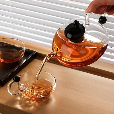 Borosilikatglas Teekanne Set Skandinavischer Stil Teekanne Hochtemperaturbeständiges Material Luxuriöses Einfaches Teekannen Teetassen Set