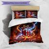 AC Milan Pattern Printed 3PCS Bedding Set Soft Skin-Friendly Washable Duvet Cover & Pillowcases Set All Season Bedroom