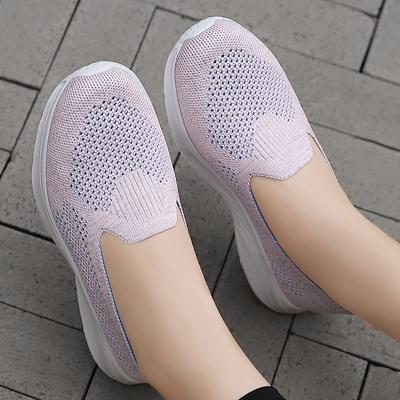 One-Pedal Flat-Soled Mother Shoes Middle-Aged And Elderly Non-Slip Soft-Soled Socks Shoes Women'S Outdoor Casual Walking Shoes