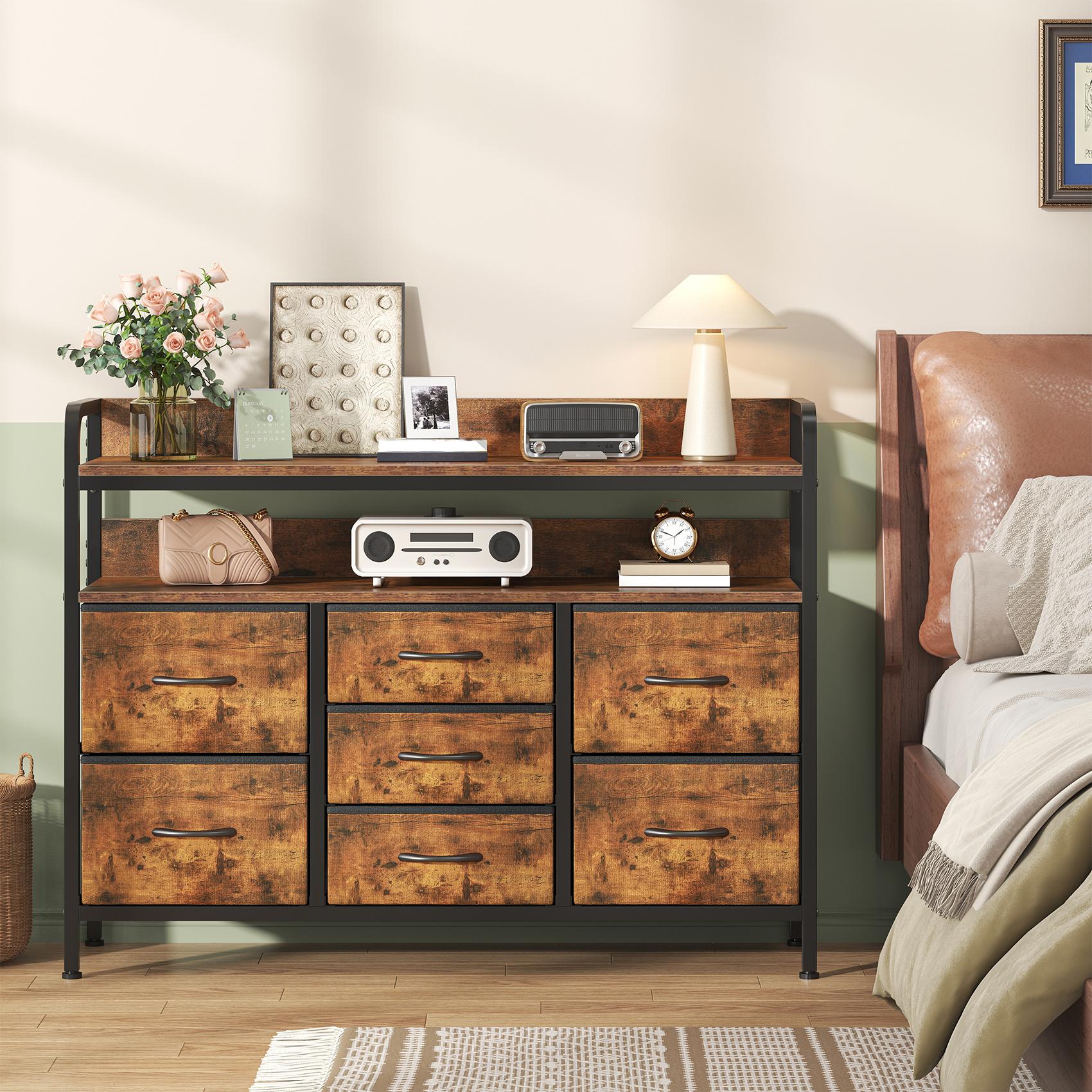 Seven-Drawer Fabric Cabinet brown 100cm*30cm*76cm I870101950A5