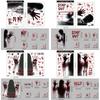 Bloodstained Handprint Scary Ghost Window Sticker Spooky Party Door Stickers  Glass Mirror