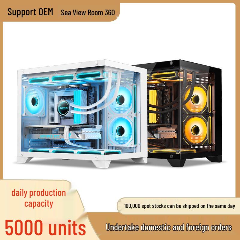 

Global Sea View 360° Water-Cooled Gaming Desktop Case, Panoramic Side-Through Design, M-ATX Esports Compatible. чёрный