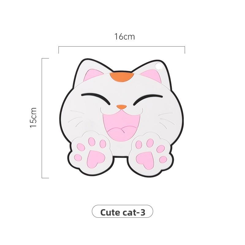 Heat Insulation Pad, Table Mat, PVC Cup Mat, Silicone Heat-resistant Pot Mat, Cartoon Cute Soft Rubber Children's Mat, Can Be Hung