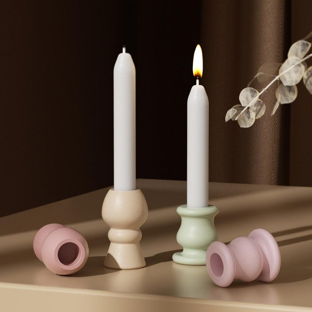 Silicone Crafting Mold Round Shape Candle Stand Moulds Round Candlestick Molds Suitable for Weddings and Exhibitions