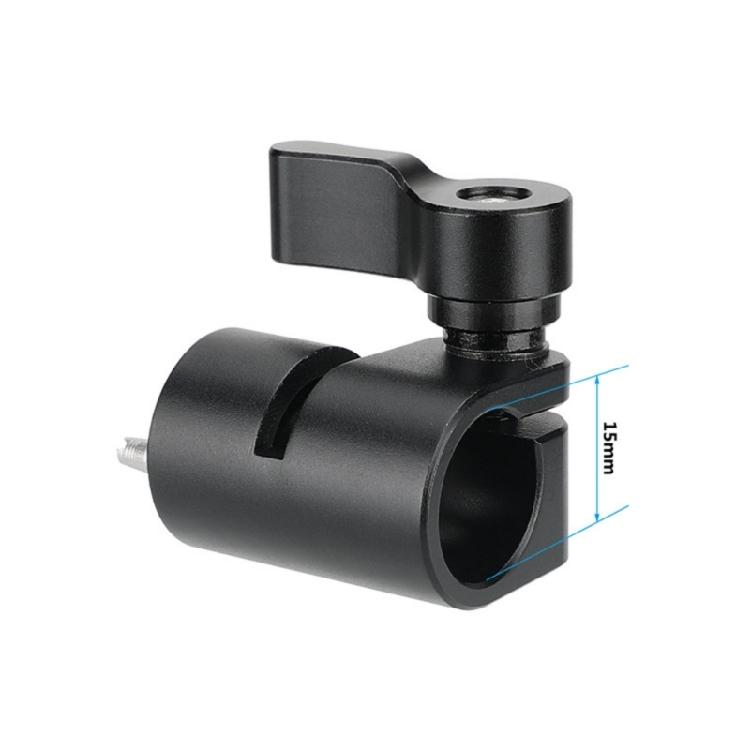 15mm Single Rod Clamp Adapter With 3/8inch Mounting Anti Twist Locating Pins for Photography Props Camera Photo Studio