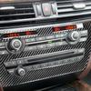 For BMW X5 X6 F15 F16 14-19 Car Styling Real Carbon Fiber Car CD Control Panel Stickers CD Panel Frame Decorations
