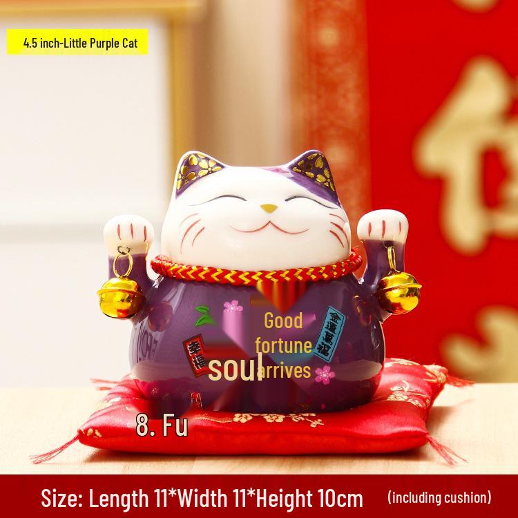 Lucky Cat Ceramic Decor: Creative Japanese Fortune Cat Small Piggy Bank - Ideal Gift for Store Openings
