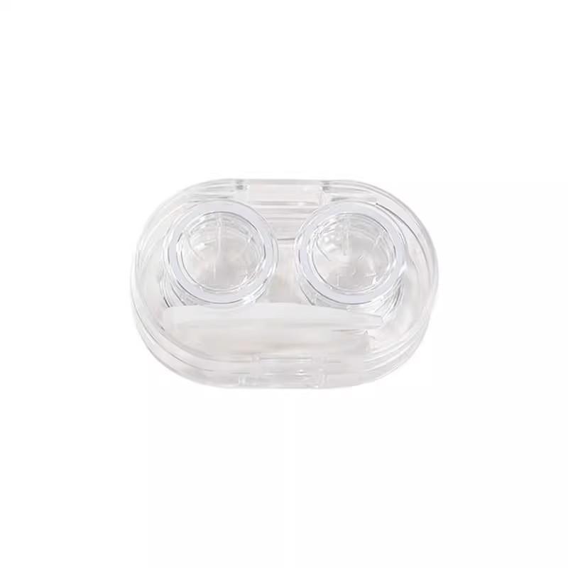 High-End Portable No-Twist Cap Contact Lens Case for Multi-Pair Storage with Double Compartments
