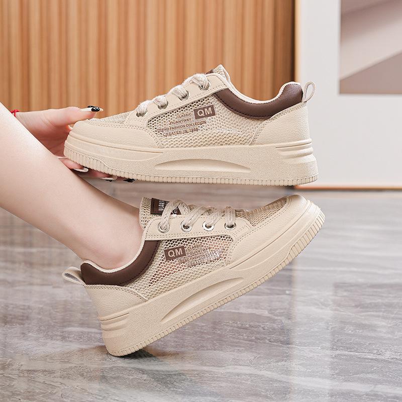 Breathable mesh sneakers women's summer shoes 2024 new single mesh shoes student mesh shoes soft-soled dad shoes