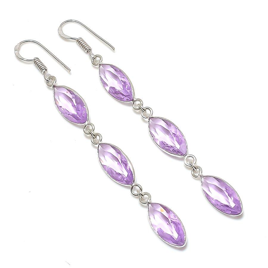 

Natural Alexandrite Quartz 925 Sterling Silver Jewelry Earring 3.19 E8t21